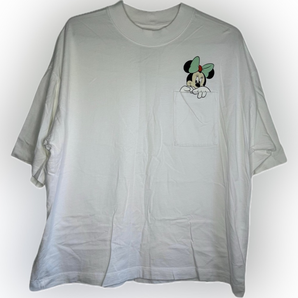 Uniqlo X  Disney Minnie Mouse White Graphic T-Shirt Size Medium